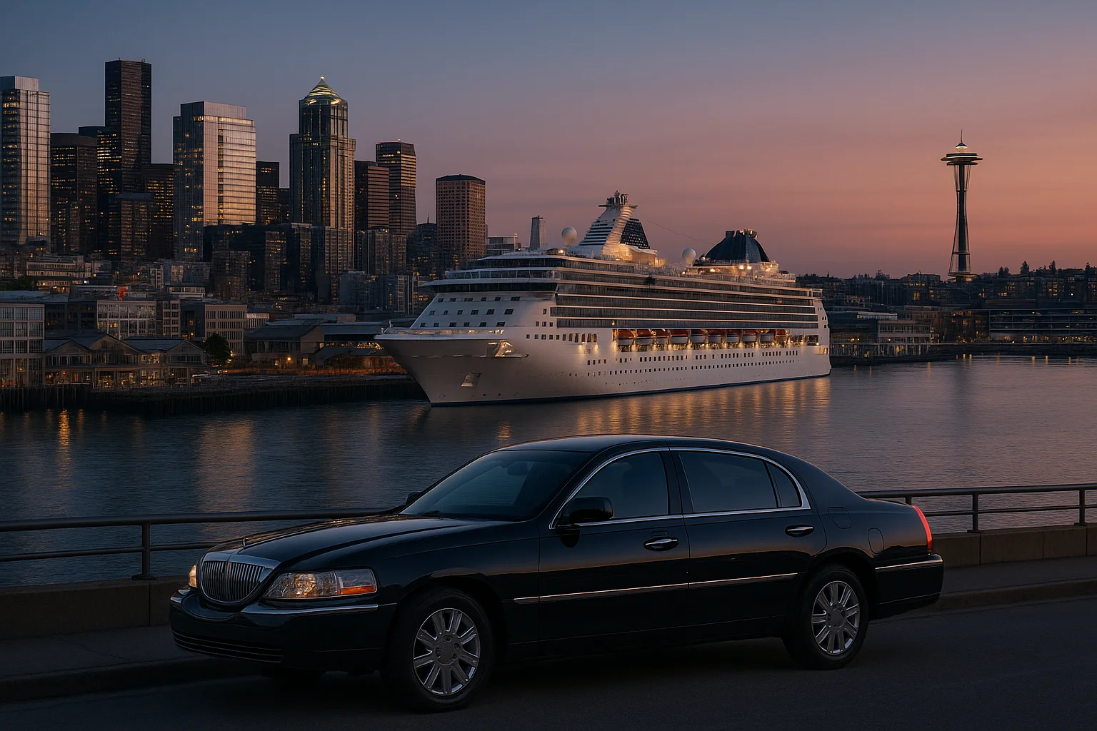 Cruise ship at Seattle waterfront