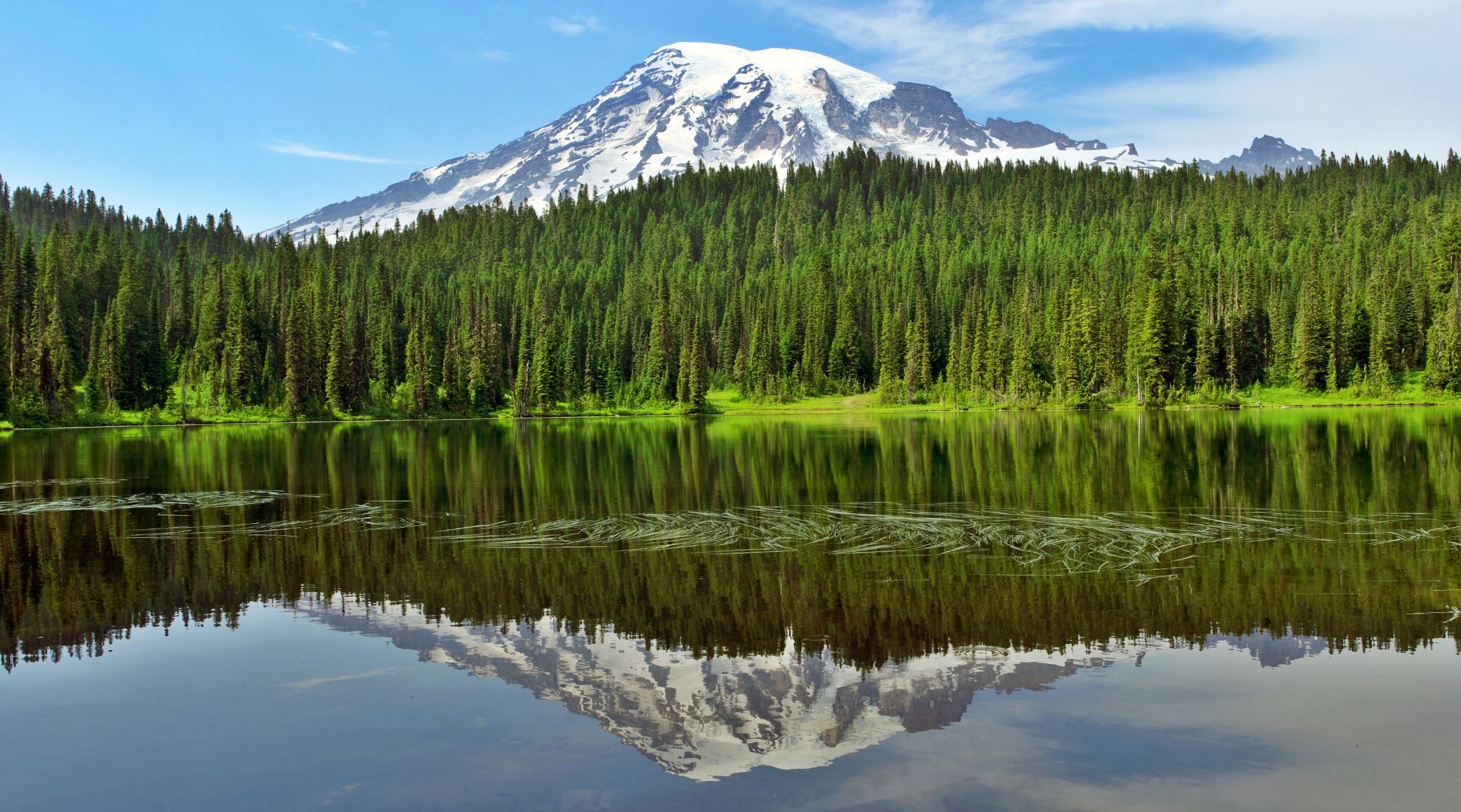 Mount Rainier towering over Puyallup Valley with Pierce County landscape