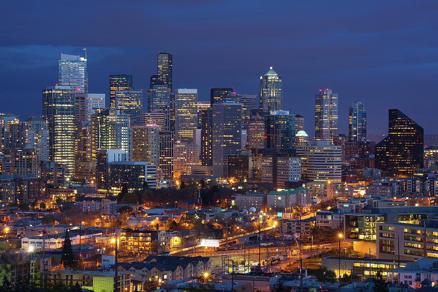 Seattle skyline with stadium